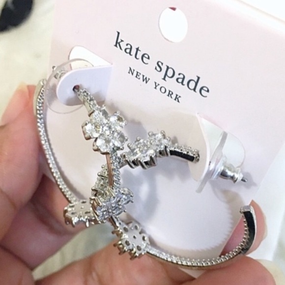 kate spade Jewelry - New Kate Spade GLEAMING GARDENIA FLOWER HOOPS